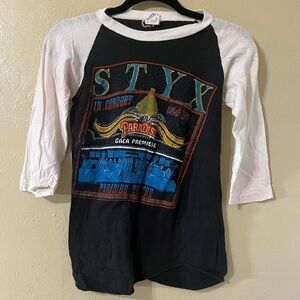 Vintage 1981 STYX At The Paradise Theatre Baseball T-shirt